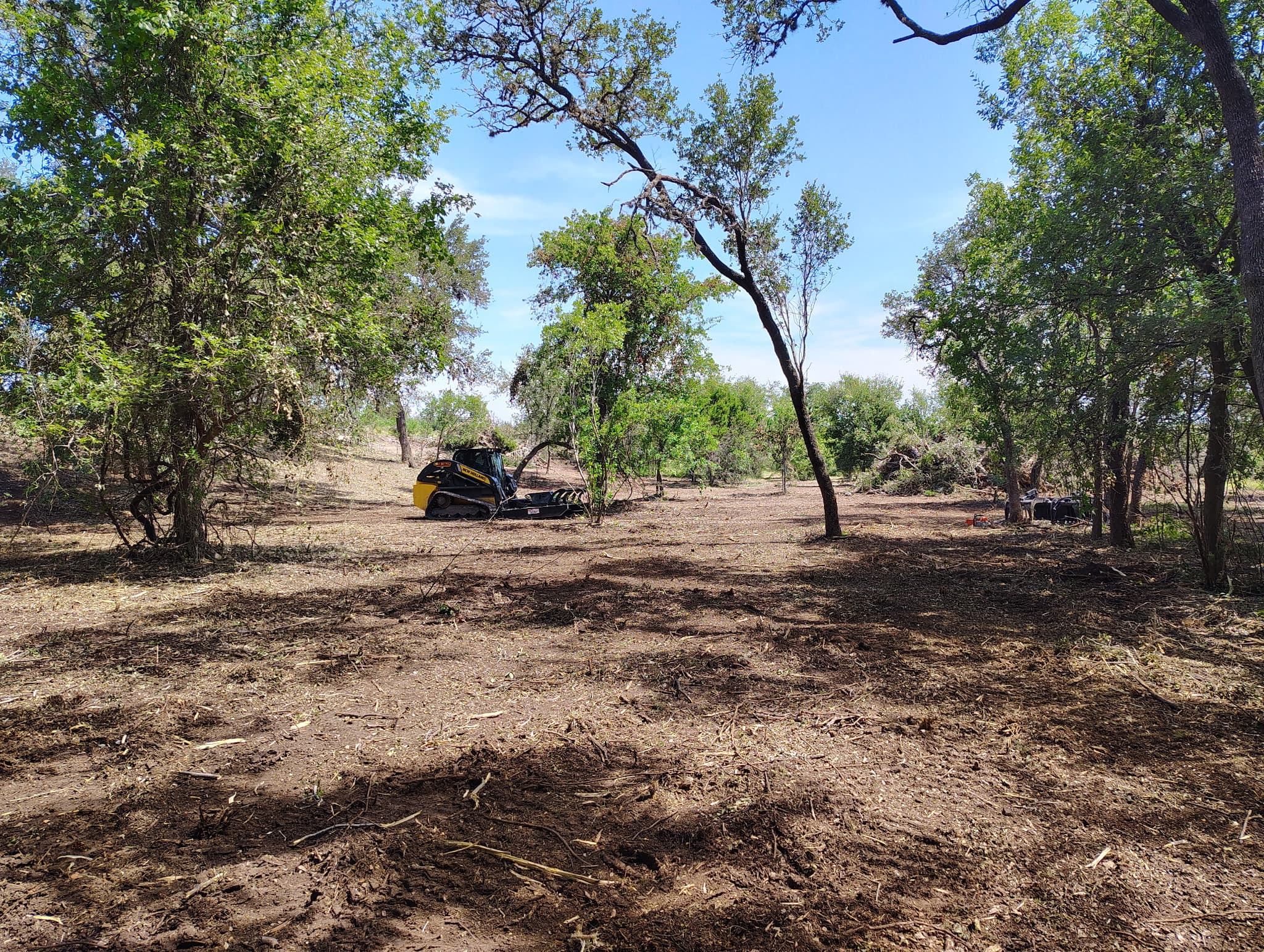 Land and brush clearing project in the Texas Hill Country