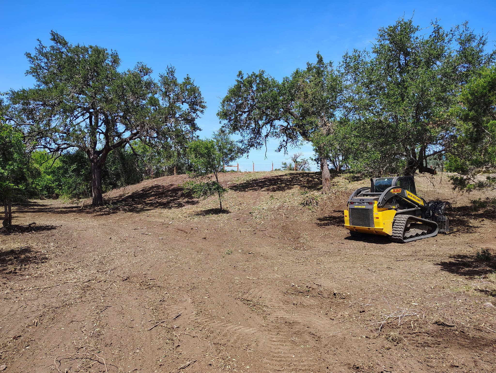 Land clearing job site in Bandera TX