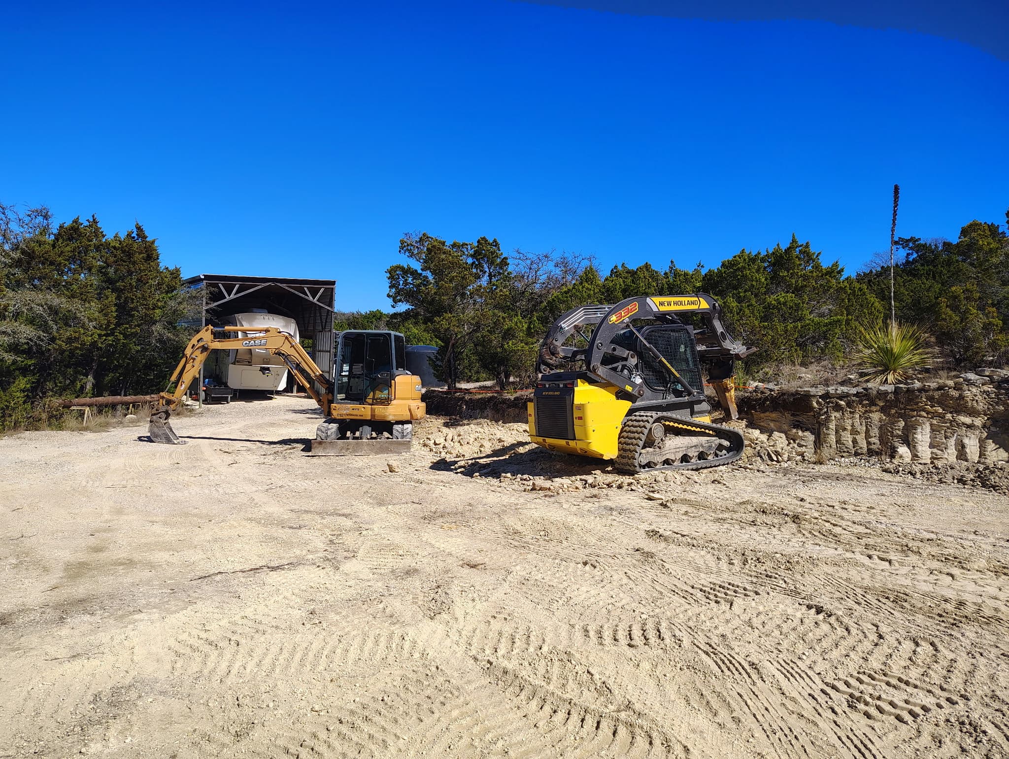 Pad site grading and prep for new construction