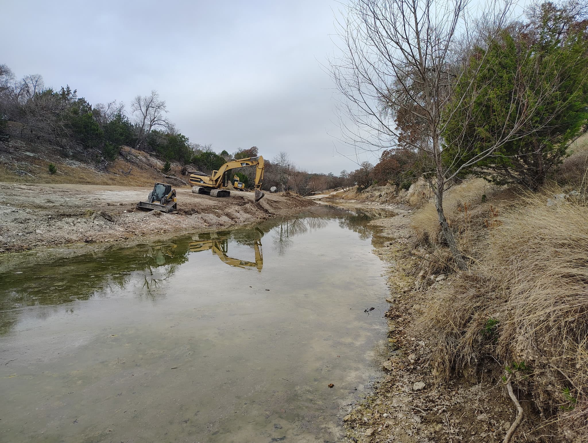 Pond and stock tank construction in the Texas Hill Country