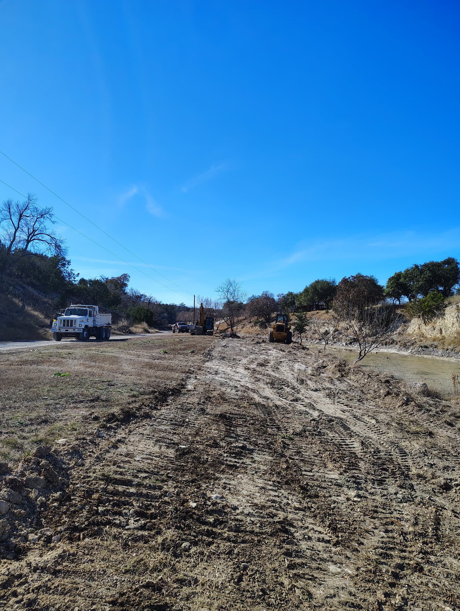 Ranch pond excavation in Bandera County TX