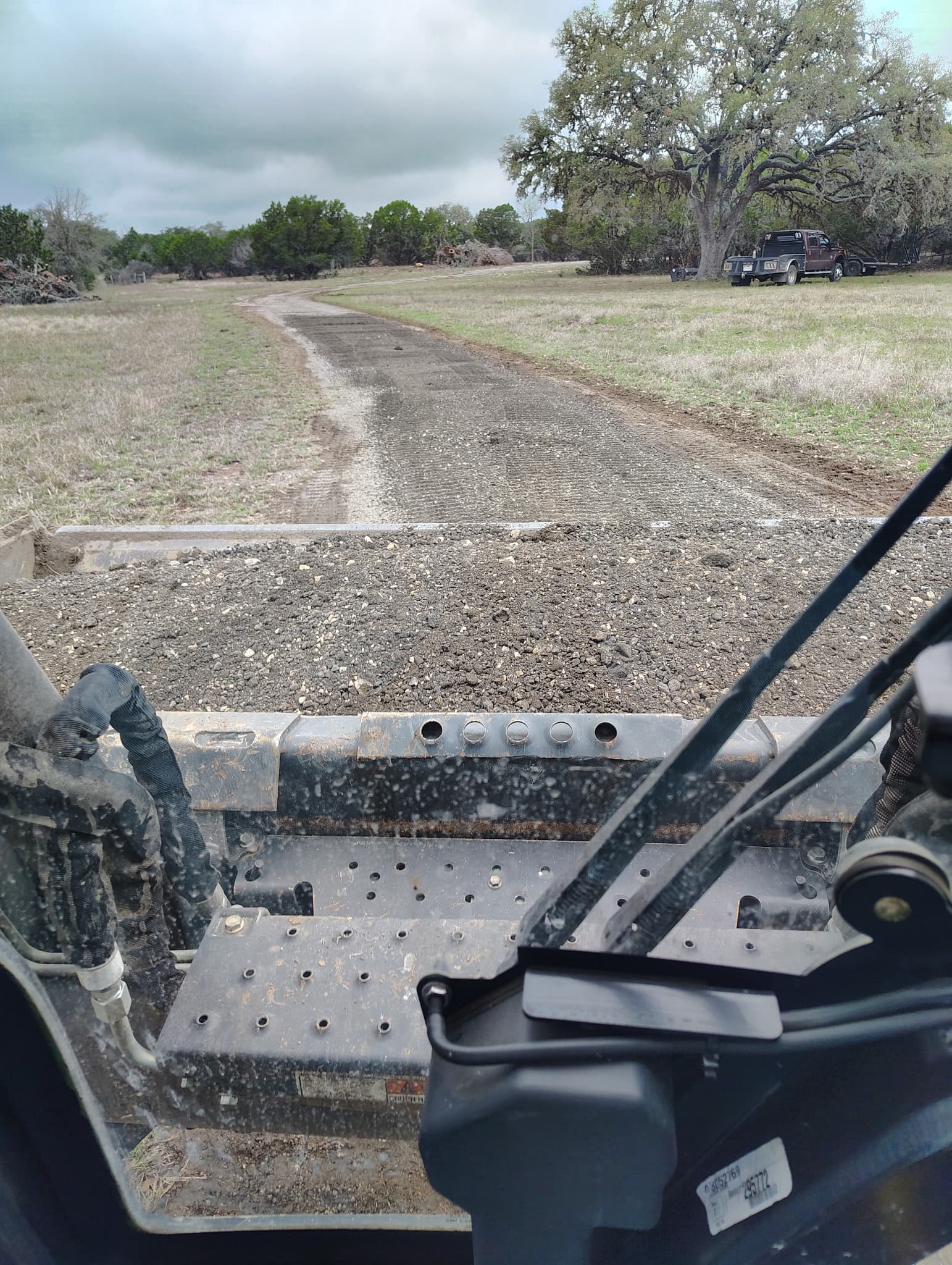 Ranch road construction in the Texas Hill Country